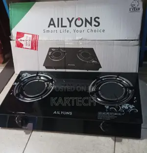AILYONS Glass Table Top Infrared Double Burner Gas Cooker