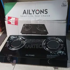 AILYONS Double Burner Glass Top Infrared Gas Cooker