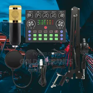 Original Full V8 Sound Card + BM800 Microphone Studio