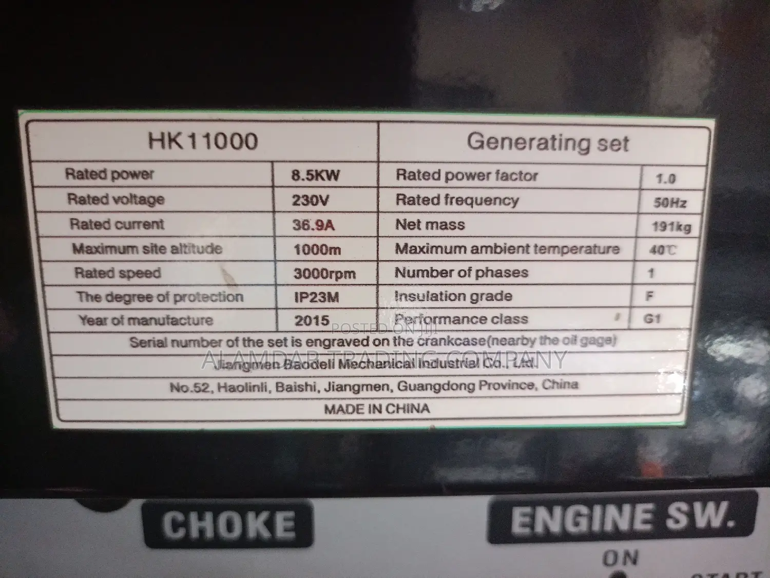 Hisaki 11kva Honda Generator
