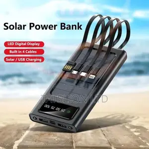 Excellent Solar Power Bank 20000mah -4 Cable Charger With So