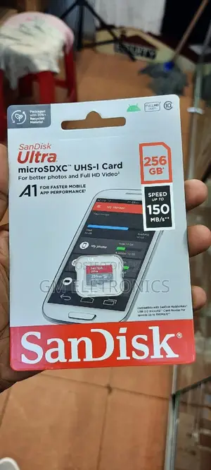 256gb Sandisk Memory Card With 150mb/S Reading Speed.