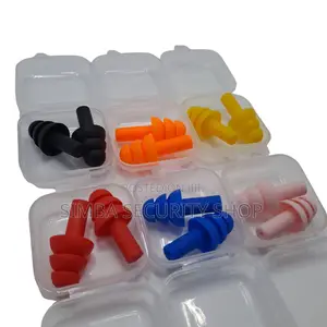 6 Colors Silicon Ear Plugs With Plastic Case Cordless
