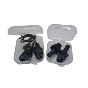 Black Ear Plugs Silicone Protection Sound Cord Cordless
