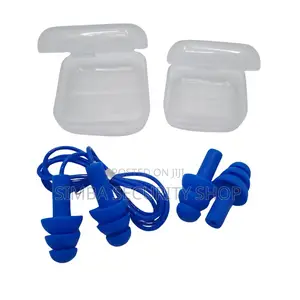 Blue Ear Plugs Silicone Swimming String And Stringless
