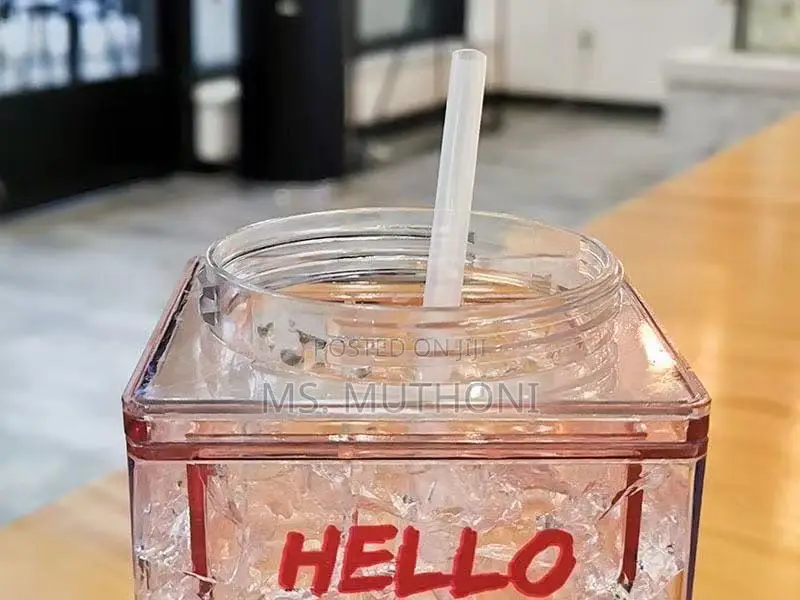 *Hello Summer Aclyric Smoothie/Party Cups Straw 600ml