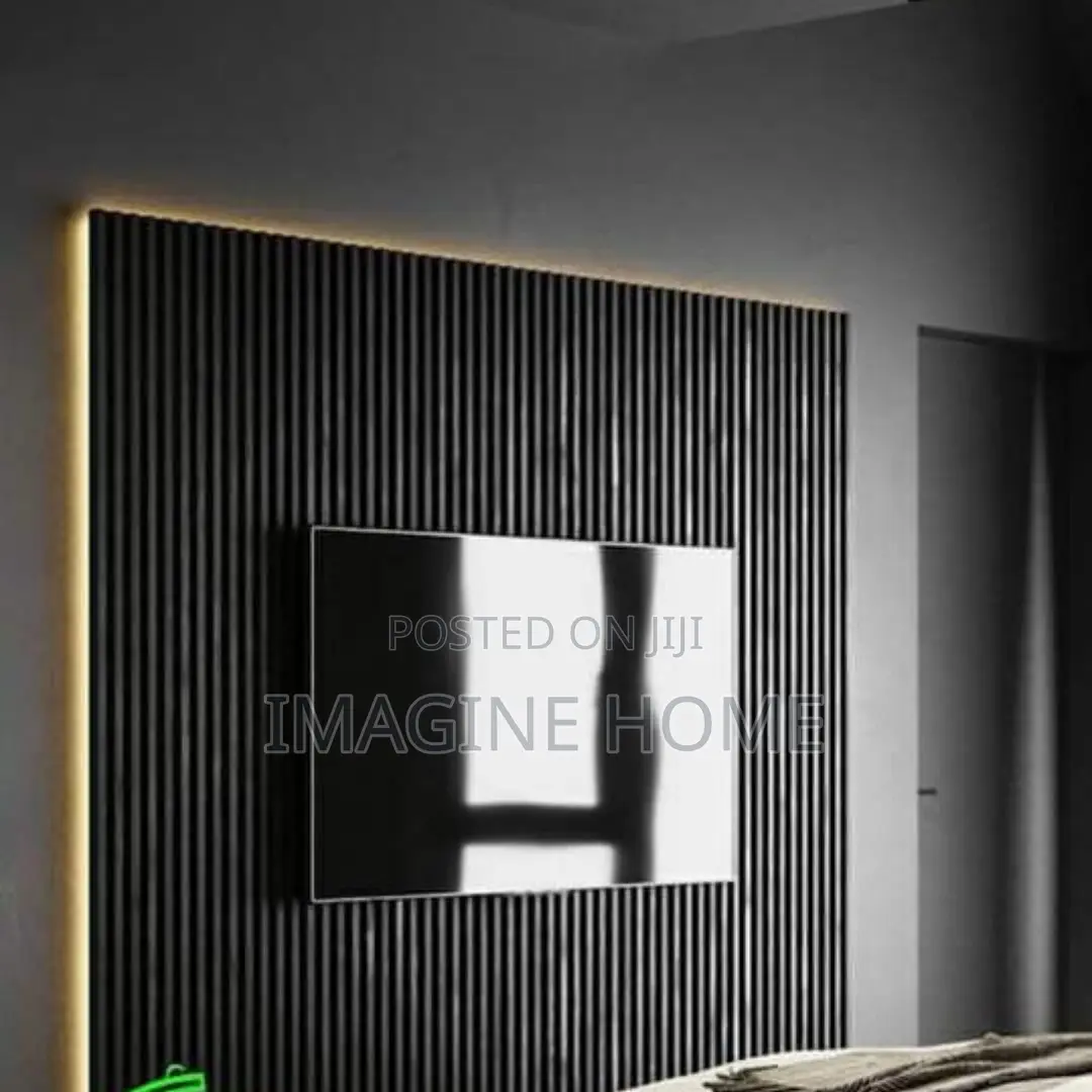 Dark Grey Fluted Wall Panels Wall Decoration