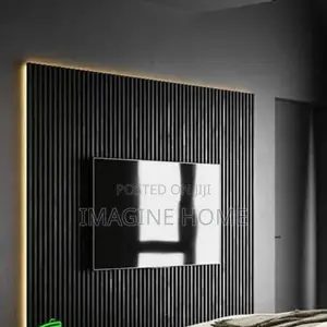Dark Grey Fluted Wall Panels Wall Decoration