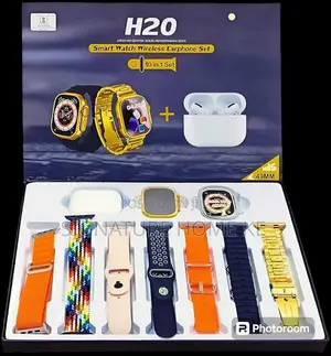 H20 Ultra Smart Watch With Bluetooth Wireless Earphones