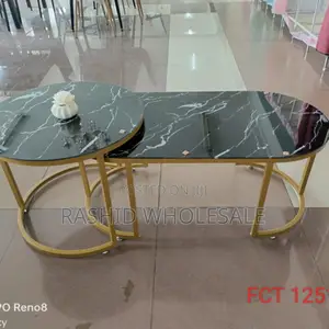 Black Marble Coffee Table .