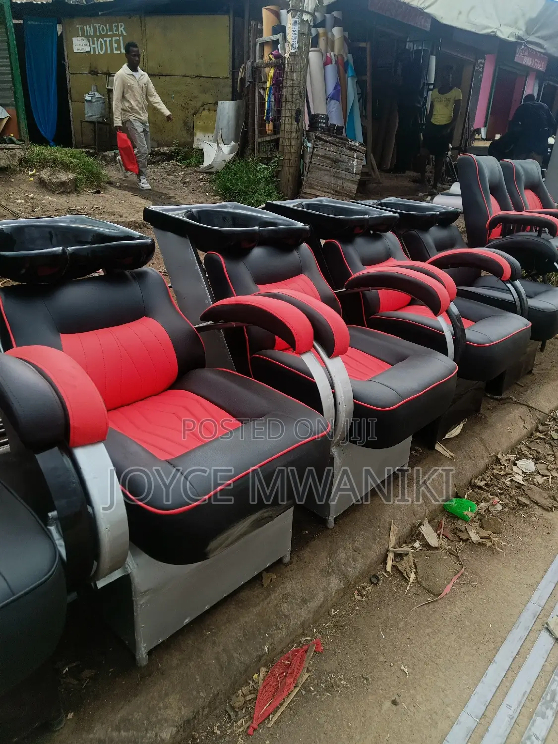 Sink Chairs, Red and Black 