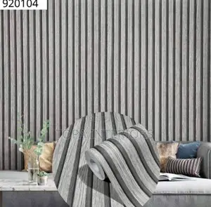 Classic Grey Wood Effect Fluted Wallpapers for All Walls