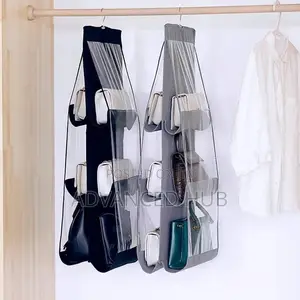 6 Pocket Double Sided Handbag Purse Hanging Organizer