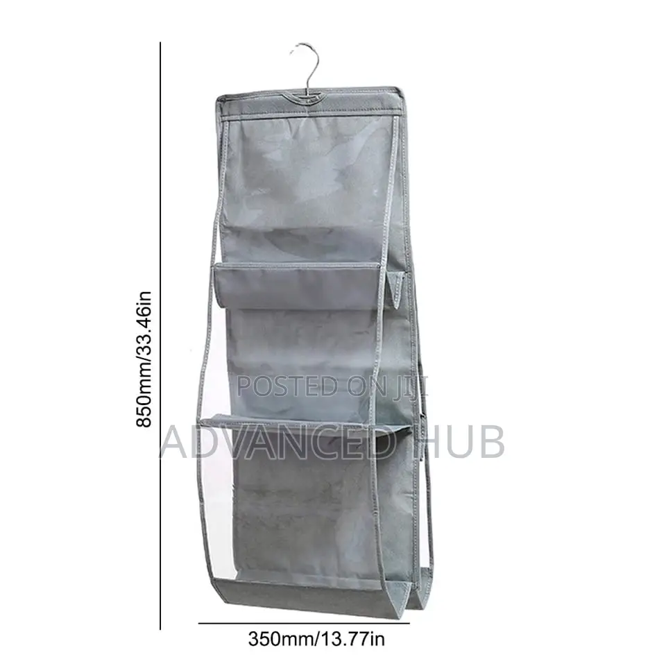 6 Pocket Double Sided Handbag Purse Hanging Organizer