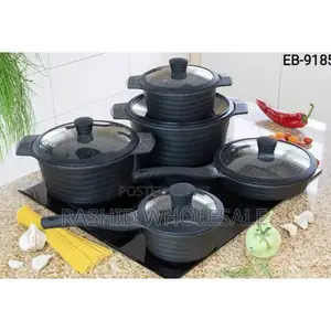 EDENBERG -9185 Heavy Duty 10 PCS Non Stick Marble Cookware.