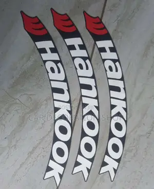 8pcs Rubber Permanent Hankook Tire Stickers