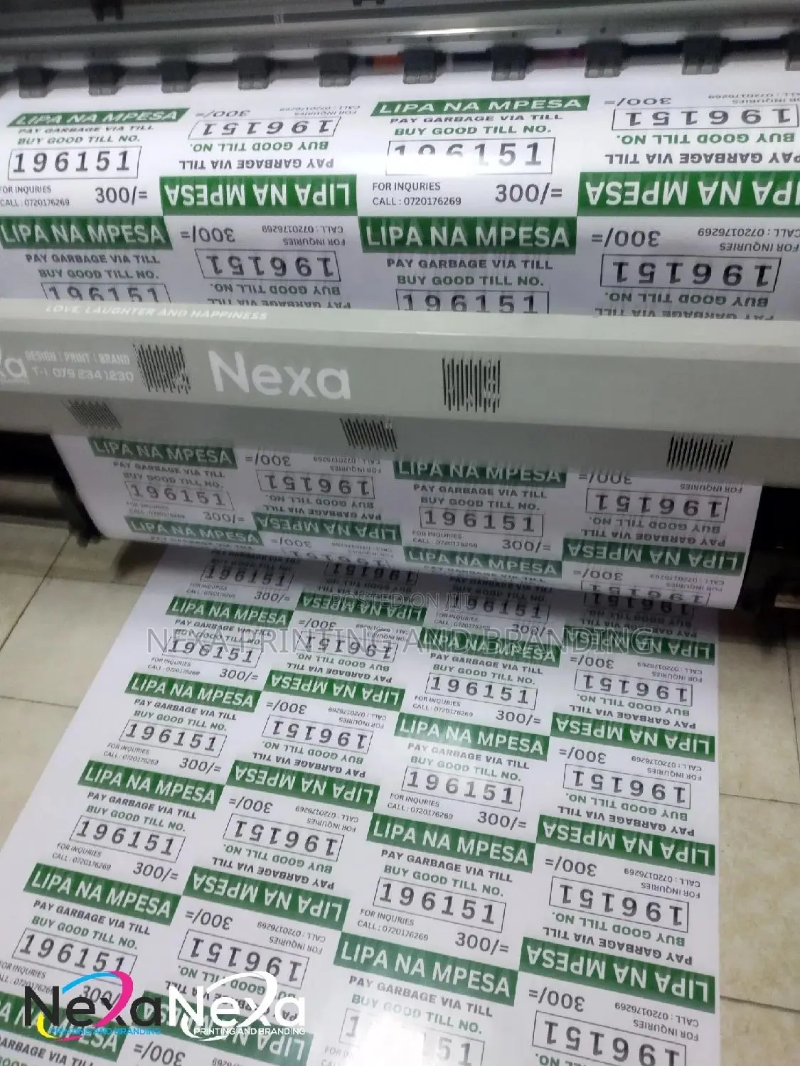 Agent and Paybill Number Stickers Printing