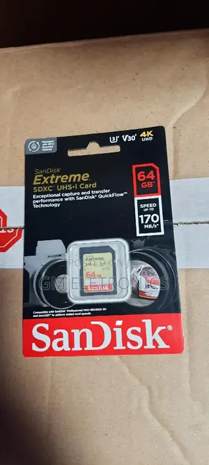 New 64GB Sandisk SDHC Card With 170mb/S Speed.