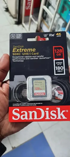 New 128gb Sandisk SDHC Card With 180mb/S Speed.