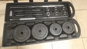 50kg Adjustable Dumbbell and Barbell Weight Set + Free Casin