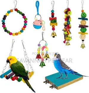 8-Pack Bird Toys Parrots Cage Toys Hanging Swing Shredding