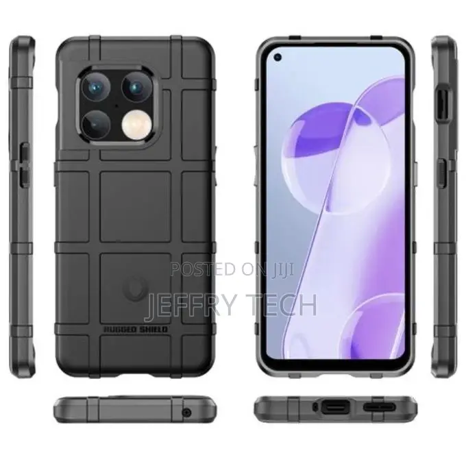 Black for Oneplus 10 Pro Rugged Shield Back Case - Black