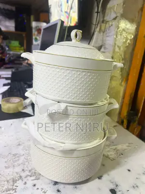 3 Pieces CERAMIC SOUP POT 3.5