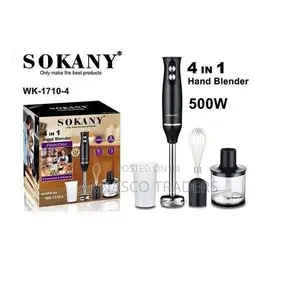 Sokany 4-in-1 Multifunction Hand Blender, Food Processor, Eg