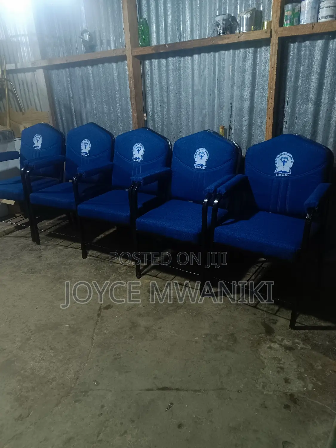 Church Chairs, With Armrest Dark Blue 