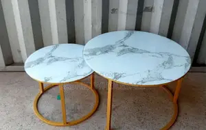 Nesting White Marble Table Round