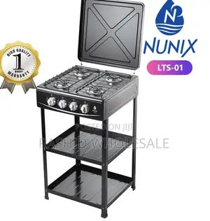 Nunix 4 Burner Standing Cooker With Shelves.