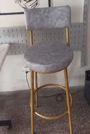 Kitchen Counter Stools/ Bar Stools Grey and Gold Metal.