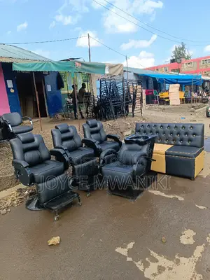 Barber Chairs 3 Pieces, Sink Chairs and a Waiting Bench.