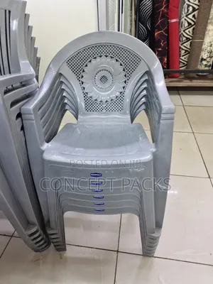 Grey Plastic Chair With Arms
