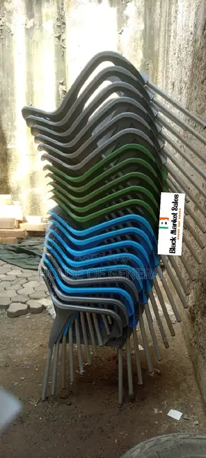 Mix Colours Plastic Chair With Metal Legs