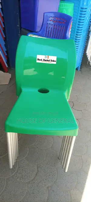 Safaricom Green Plastic Chair With Metal Legs