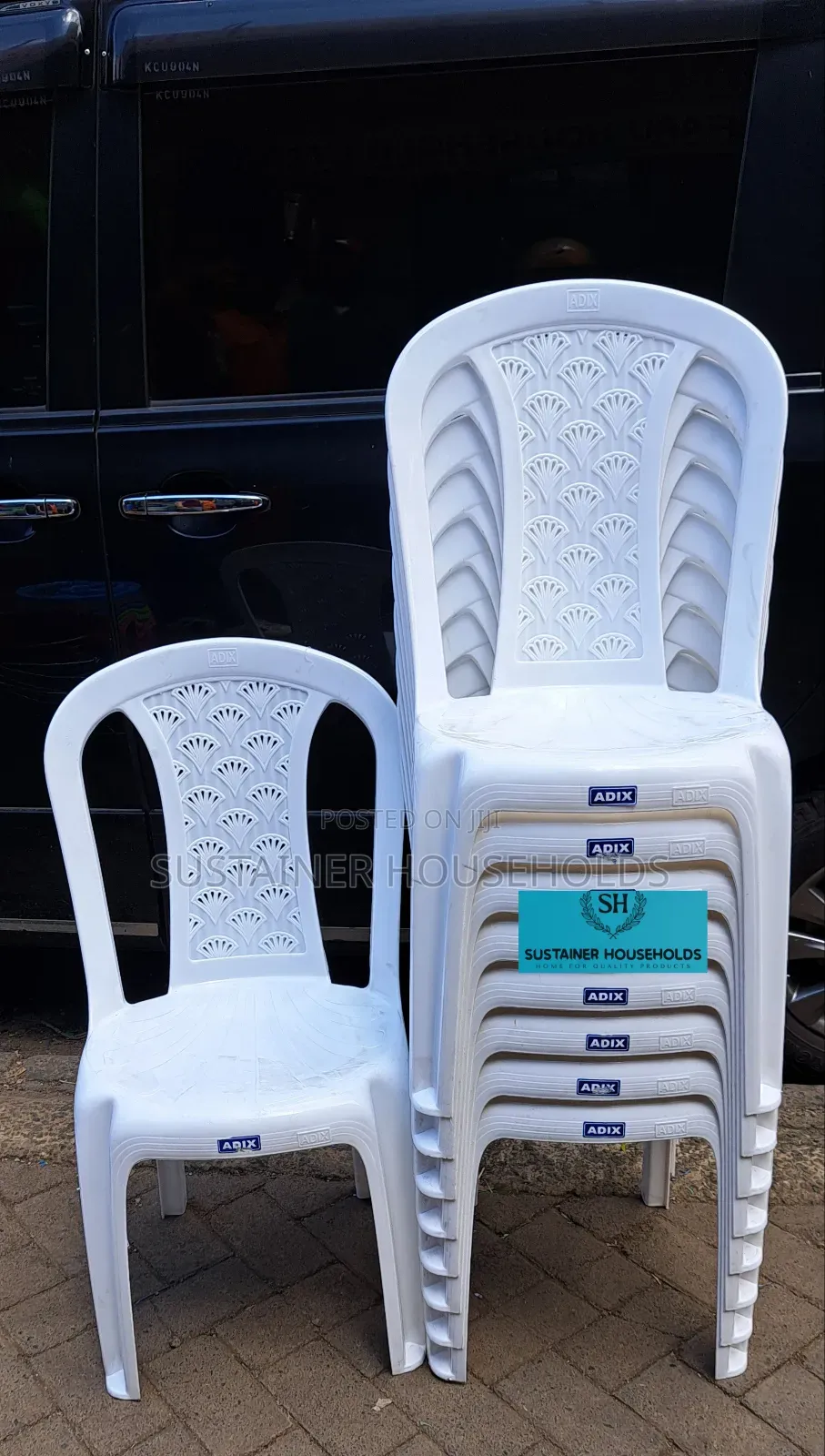 Adix, Armless Plastic Chairs With Strong Legs