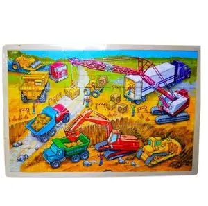 Construction Site Wooden Jigsaw Puzzle