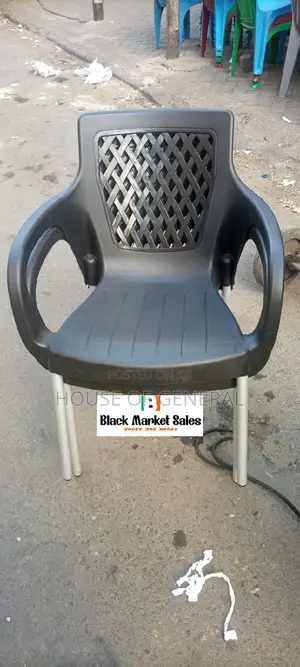 Strong and Stable Plastic Chair With Metal Legs
