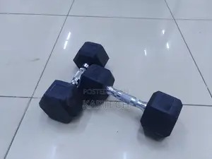 7.5 Kg Hexagonal Rubber Dumbbells Pair
