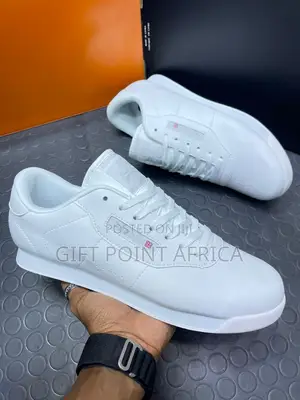 Plain White Reebok Sneakers for Men