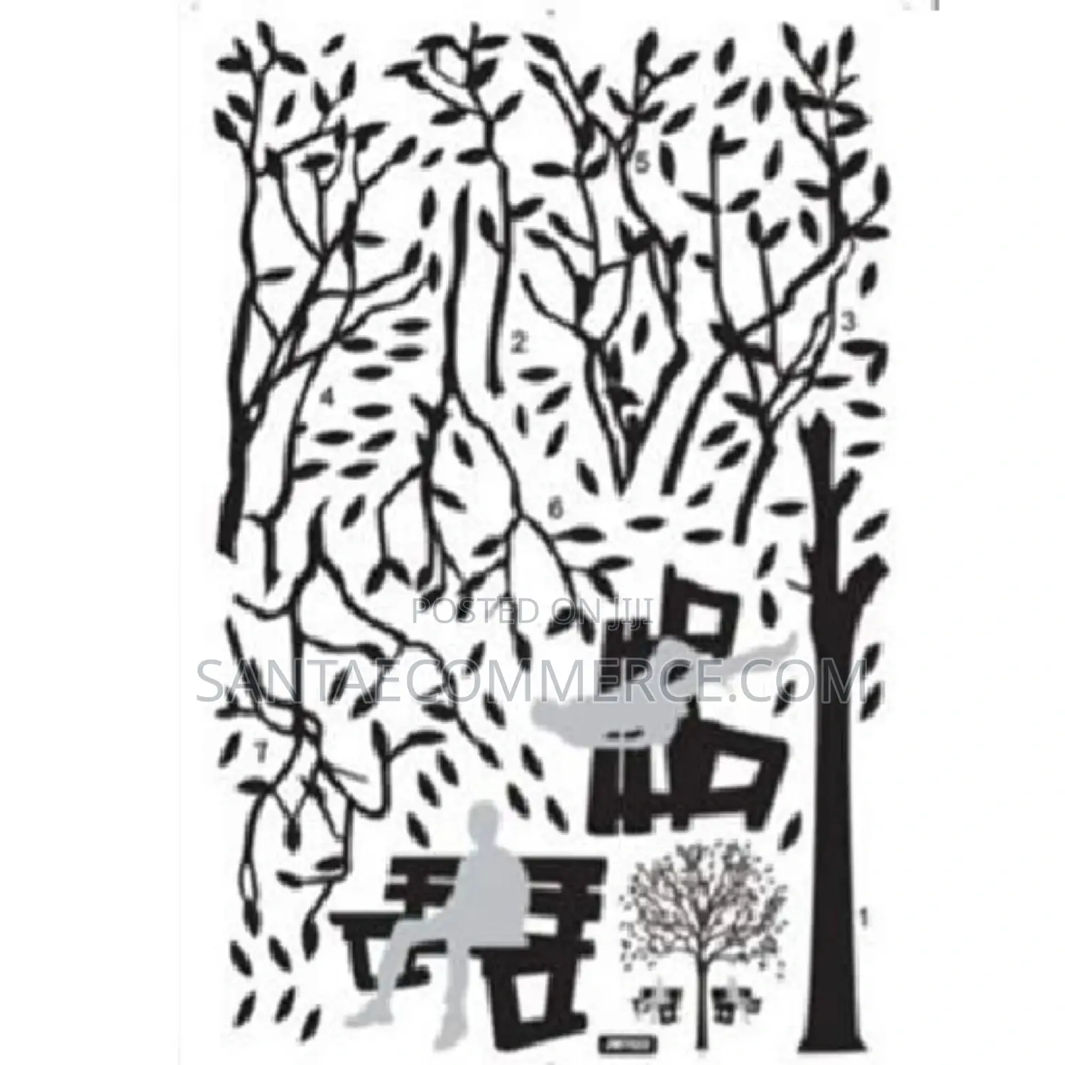 Large Tree Wall Decal With Branches Wall Sticker
