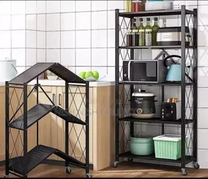5 Shelf Foldable Storage Shelf Unit on Wheels