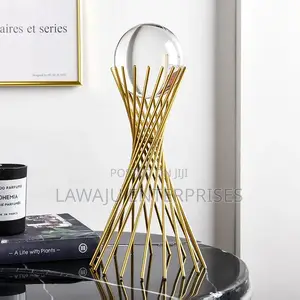 Crystal Ball With Metallic Stand Ornament