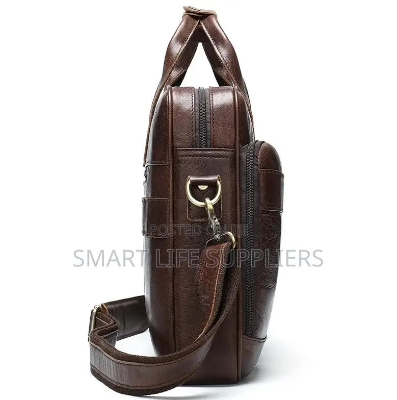 Leather Shoulder Coffee Brown Bag