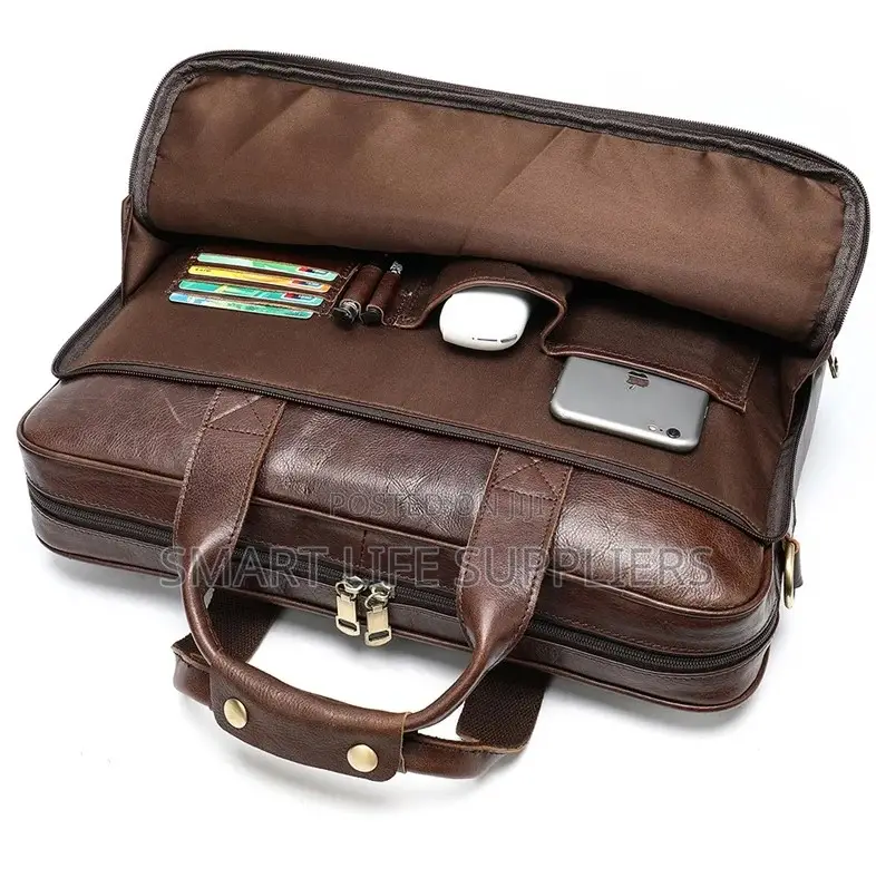 Leather Shoulder Coffee Brown Bag