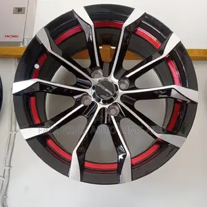 Sports Rims 15/4/100 Black Red Line Like