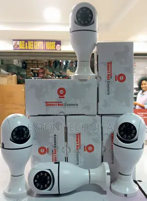 Generic 360 Degree V380 PTZ Bulb CCTV Camera Night Vision