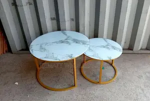 Marble Coffee Table With Glass Effect Nesting Coffee Table.