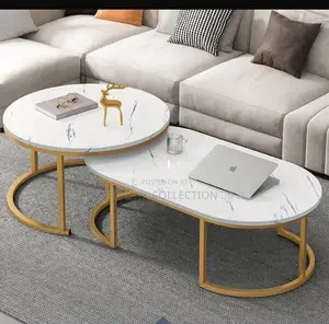 !! *Fct 1251 Glass Top Nesting Coffee Table Set(2pcs)